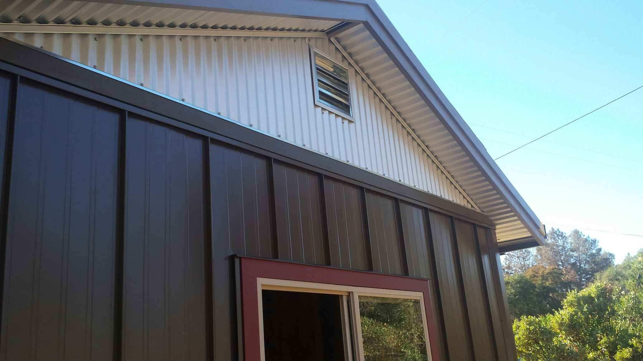 Corrugated Soffit in Zincalume & Skyline Siding in Weathered Copper