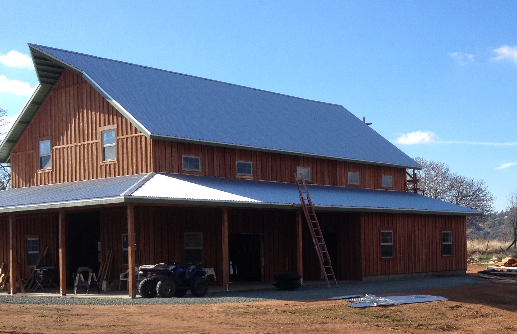 Corrugated roof barn